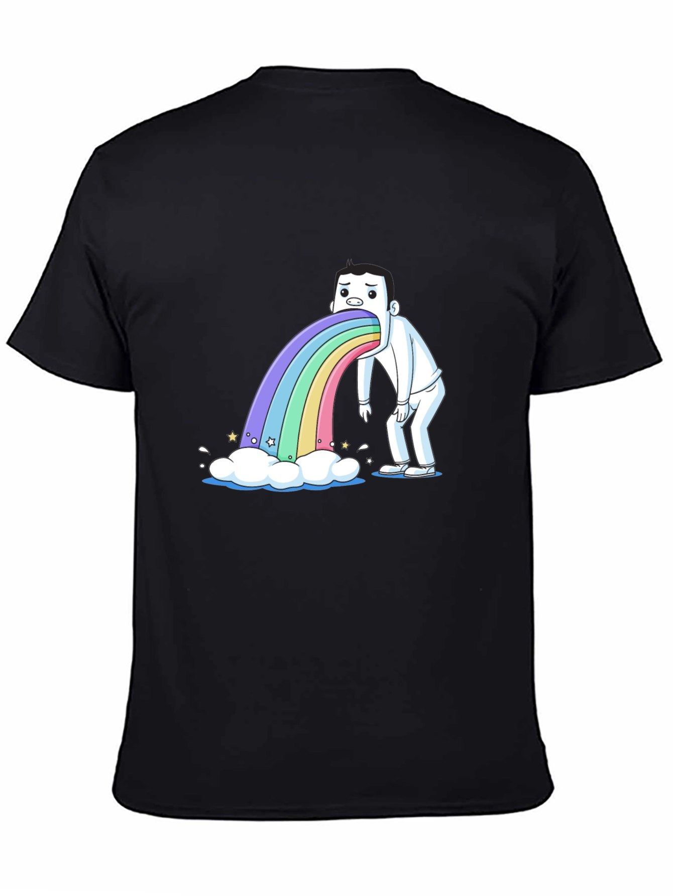 Rainbow Puke T-Shirt - Funny Cartoon Tee