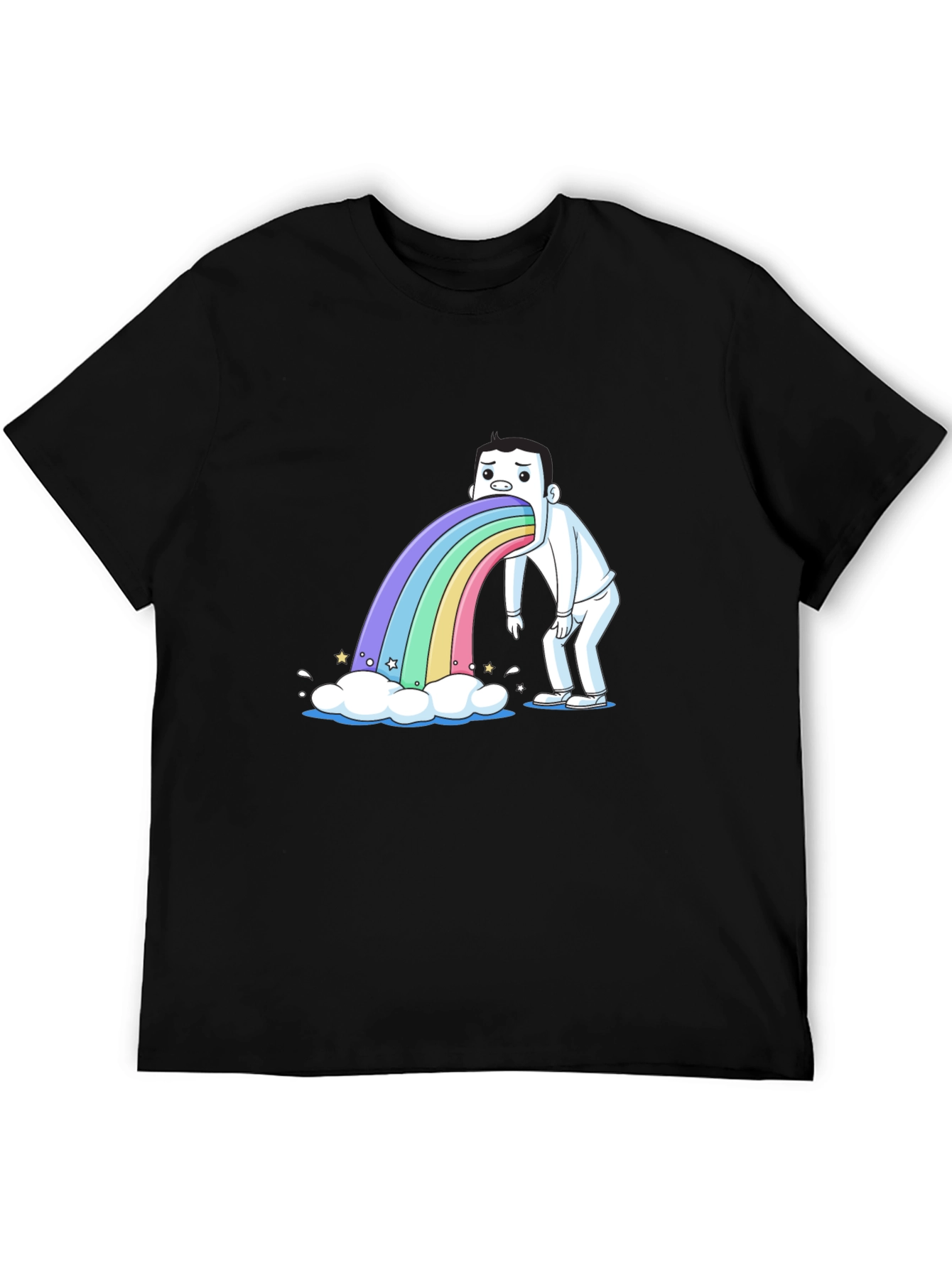 Rainbow Puke T-Shirt - Funny Cartoon Tee