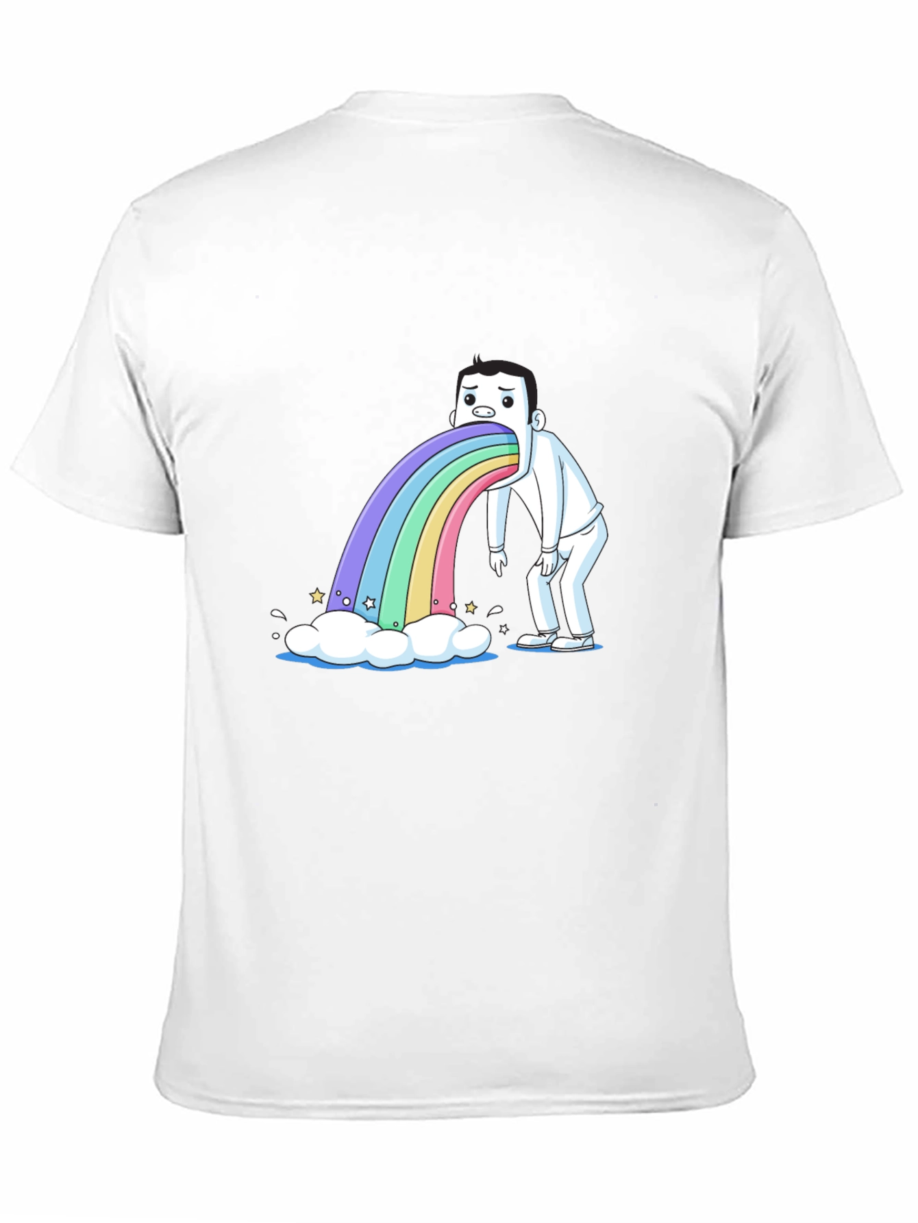 Rainbow Puke T-Shirt - Funny Cartoon Tee