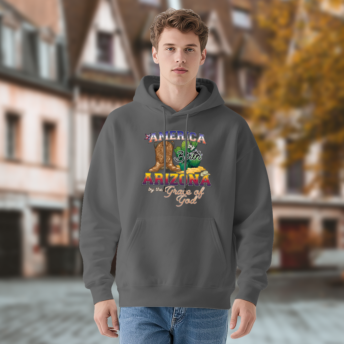 America Arizona Cowboy Retro Hoodie, Warm Outdoor Pullover