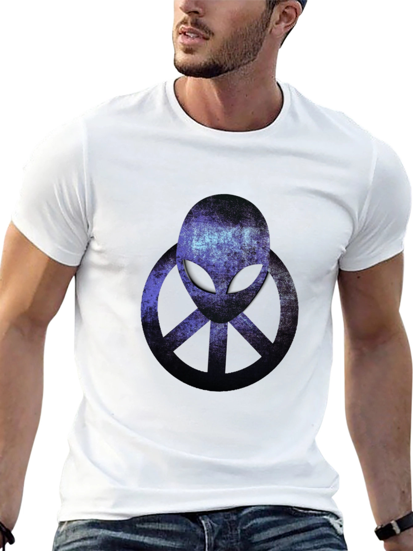 Alien Peace Sign Graphic T-Shirt