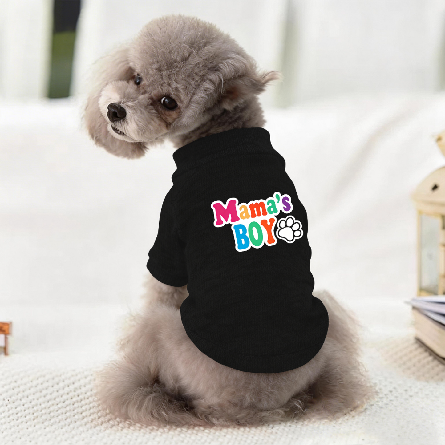 Colorful Mama¡¯s Boy Paw Print Trendy Pet Sweater