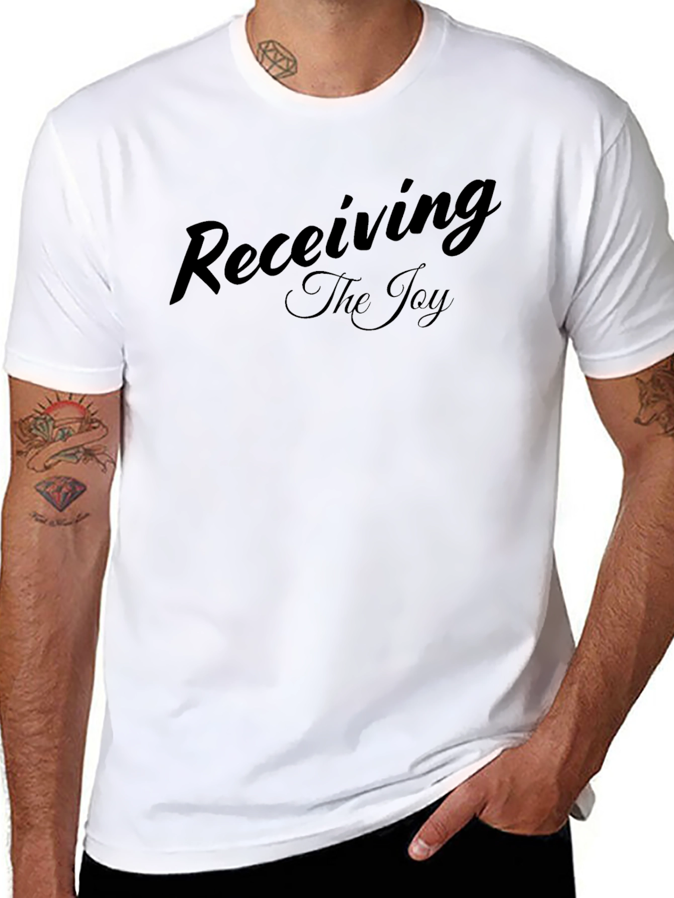 Receiving The Joy Black Graphic Tee Shirt