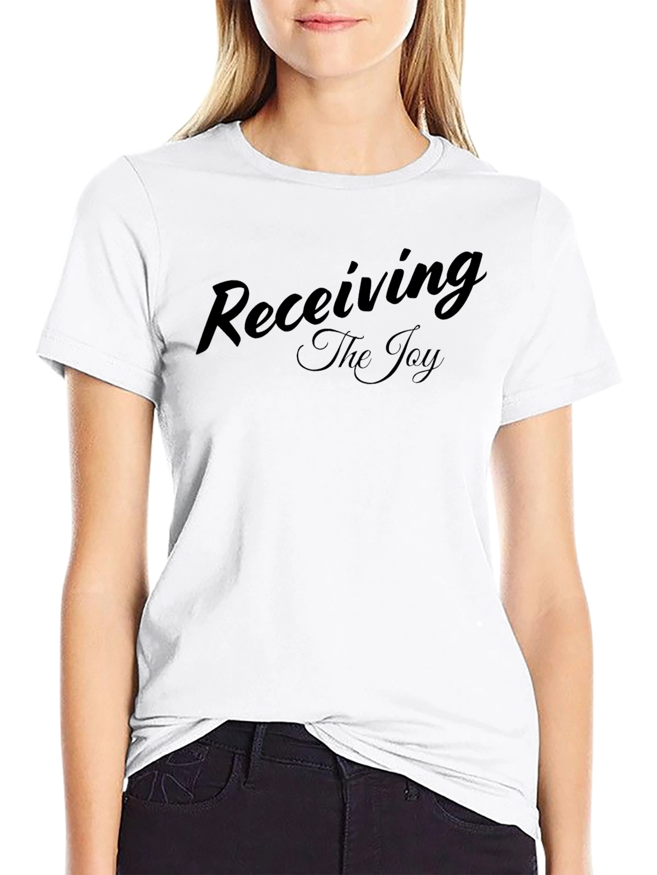 Receiving The Joy Black Graphic Tee Shirt