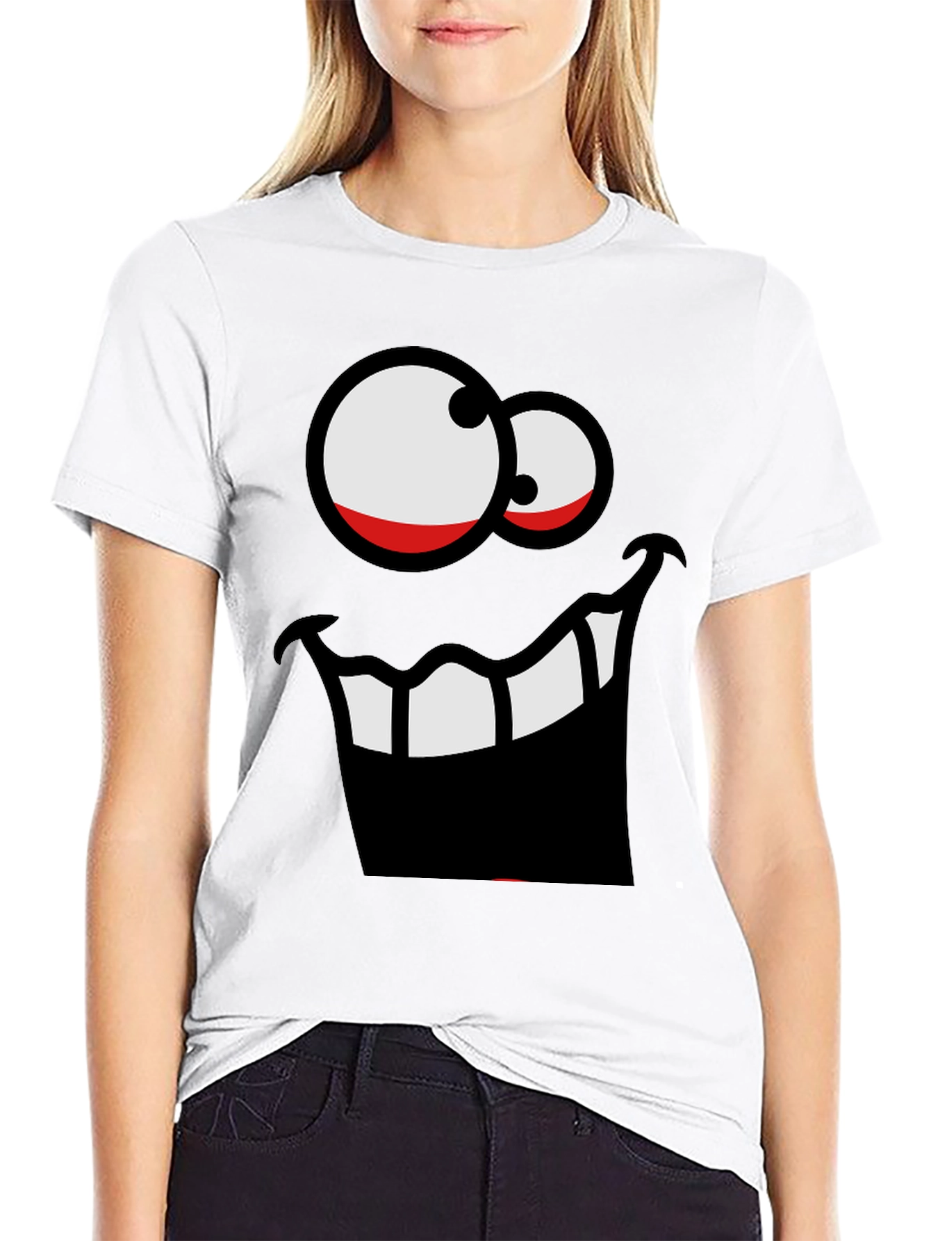 Funny Face Graphic Black T-Shirt