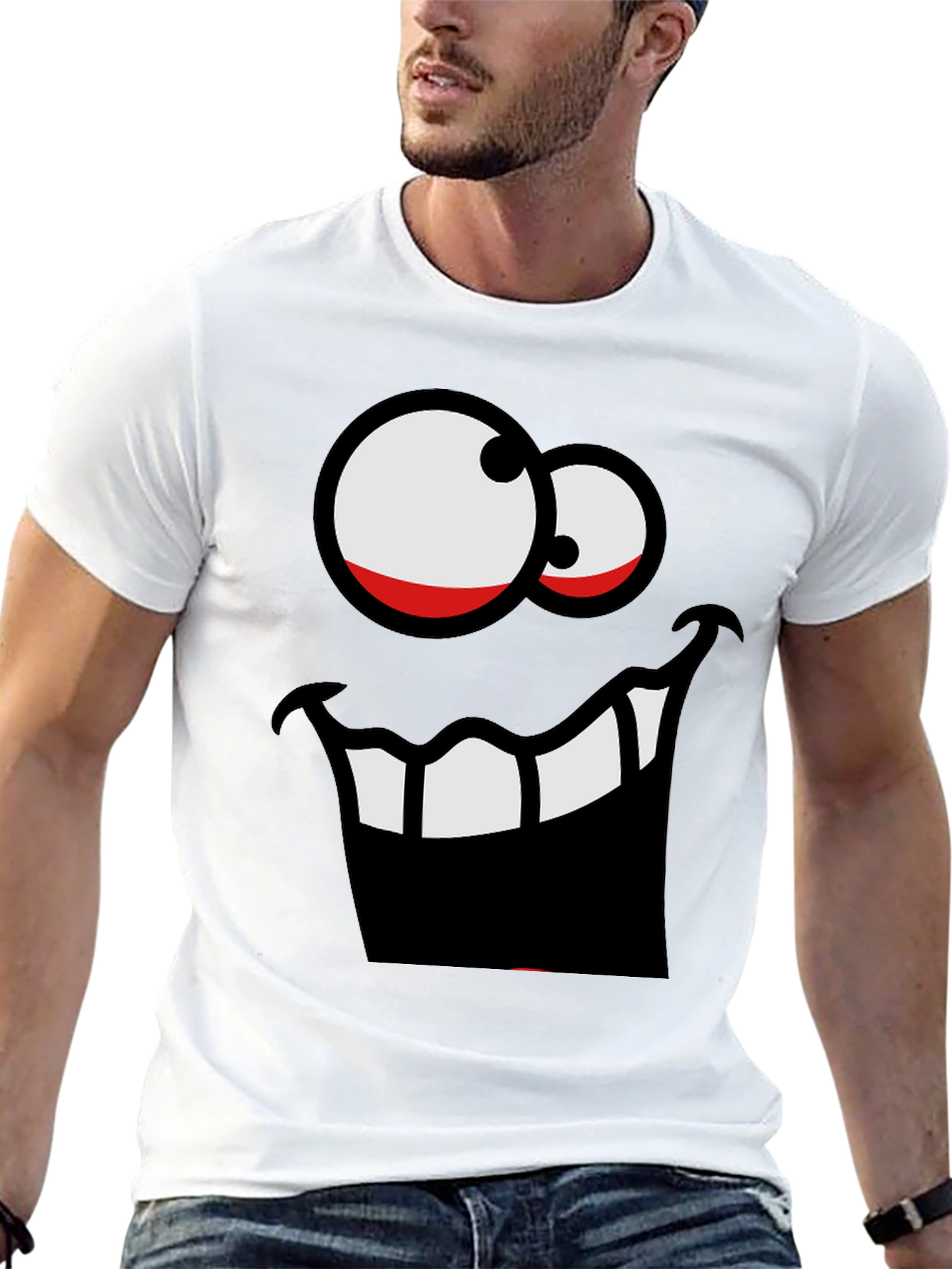 Funny Face Graphic Black T-Shirt