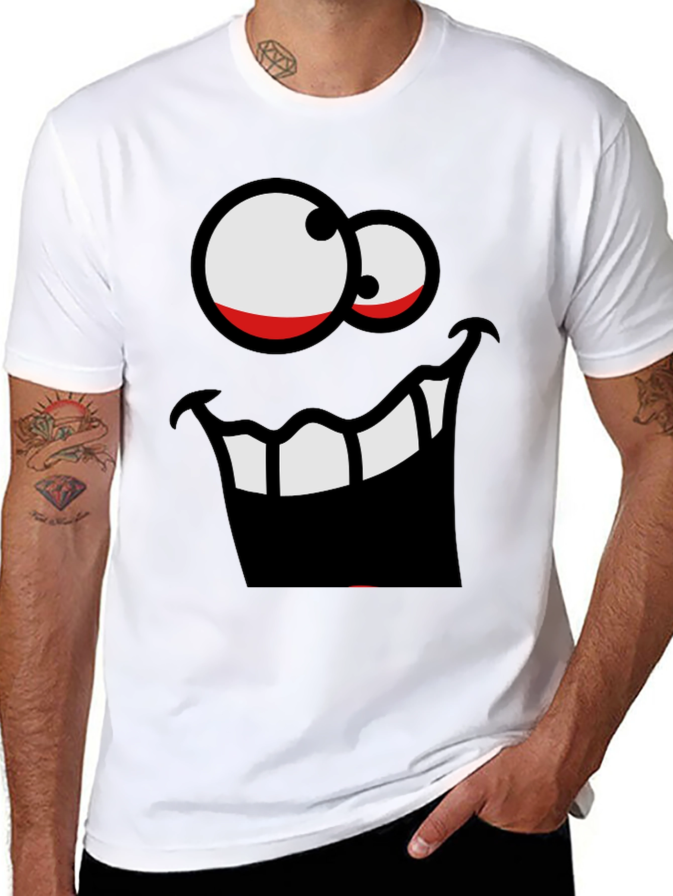 Funny Face Graphic Black T-Shirt