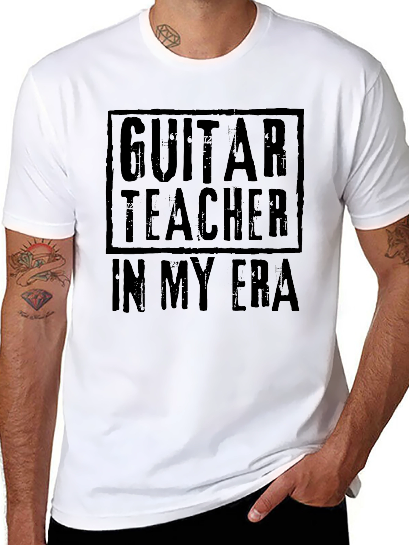 Guitar Teacher in My Era Black T-Shirt