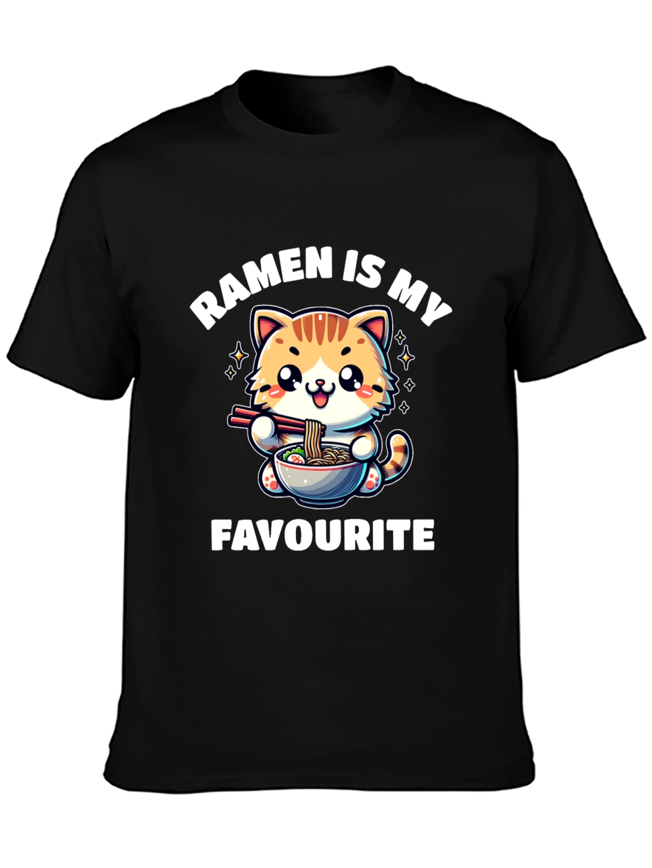 Ramen Cat T-Shirt - Ramen is My Favourite