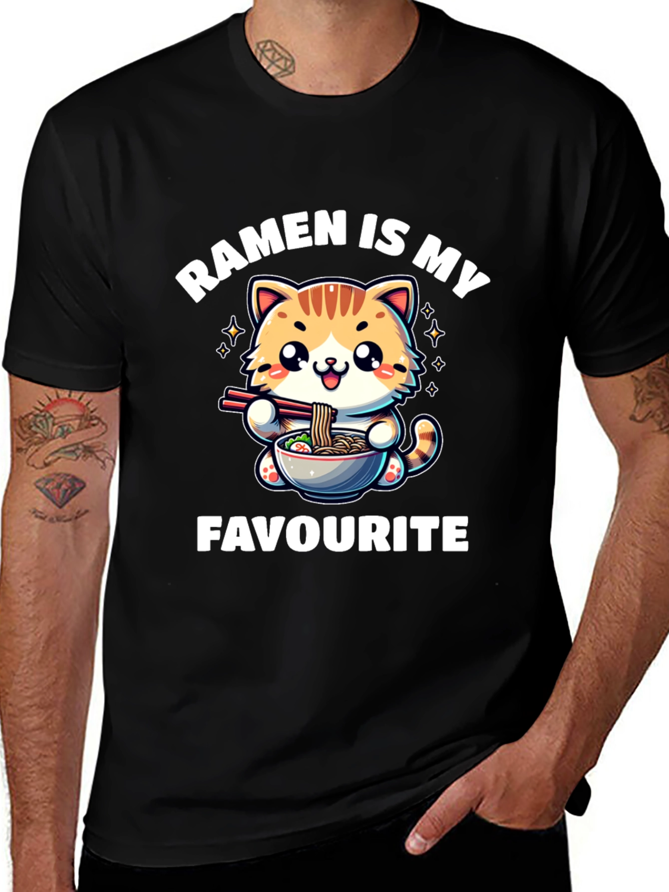 Ramen Cat T-Shirt - Ramen is My Favourite