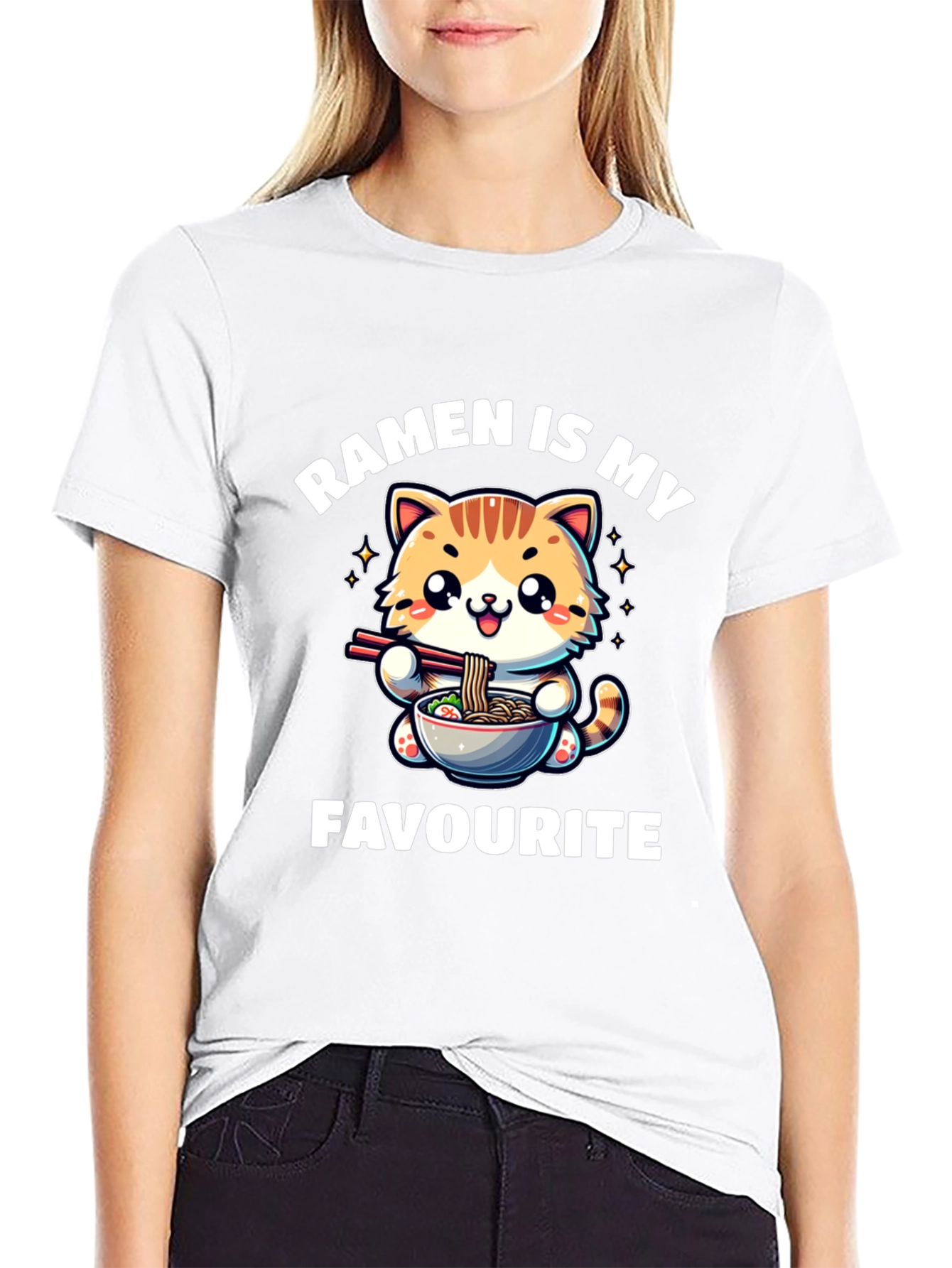 Ramen Cat T-Shirt - Ramen is My Favourite