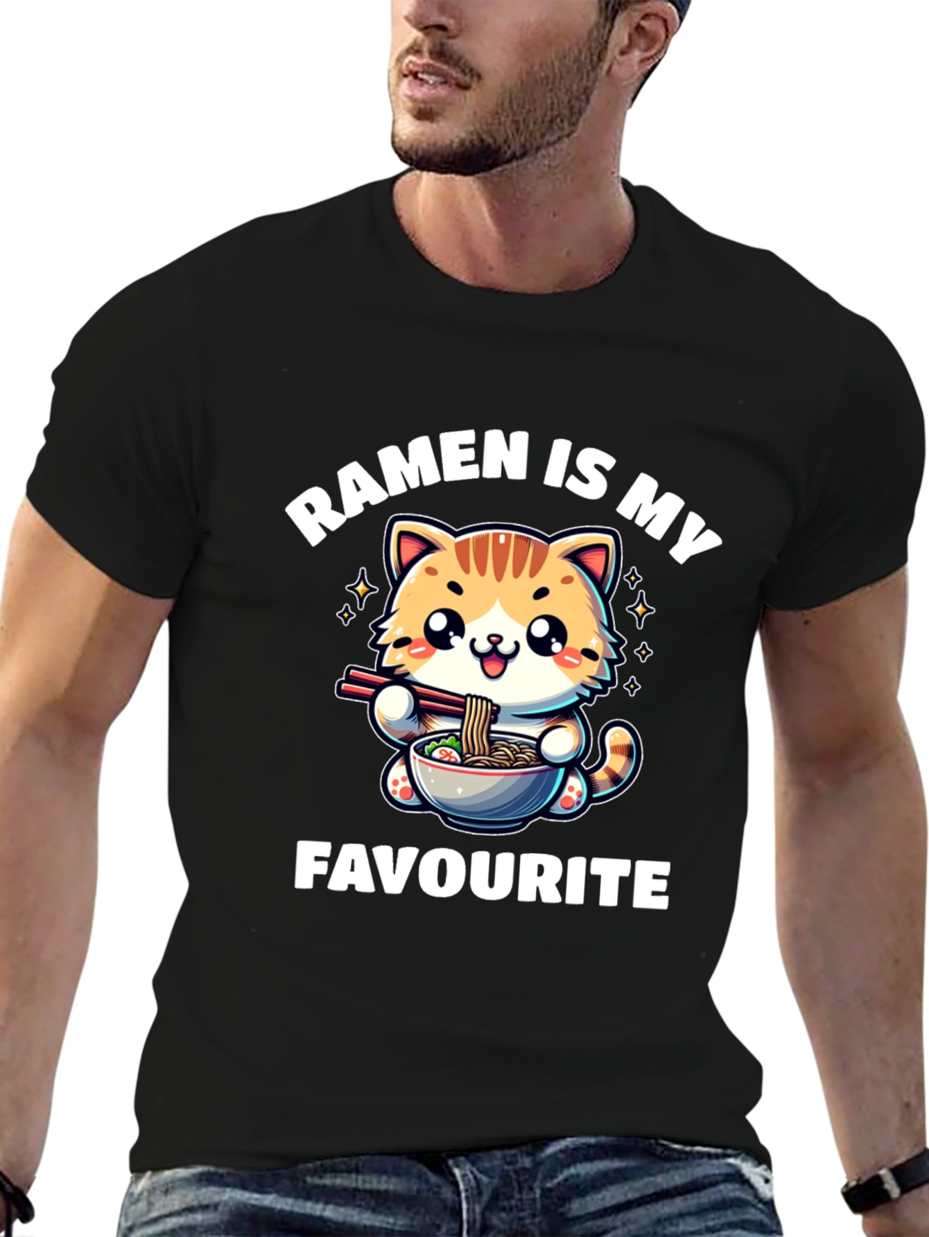Ramen Cat T-Shirt - Ramen is My Favourite