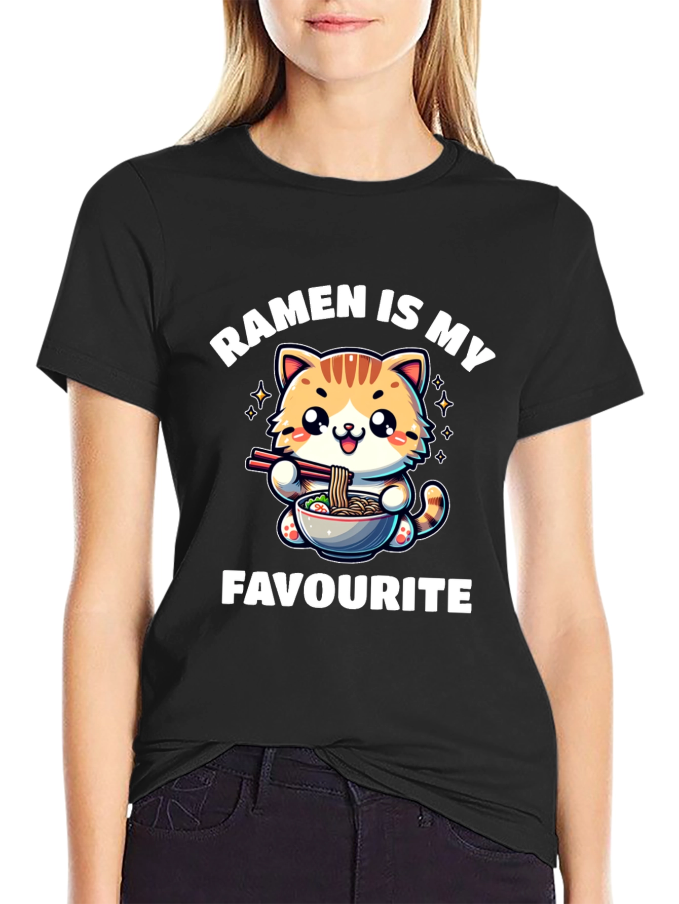 Ramen Cat T-Shirt - Ramen is My Favourite