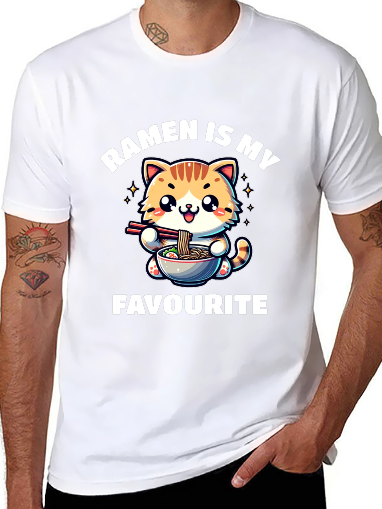 Ramen Cat T-Shirt - Ramen is My Favourite