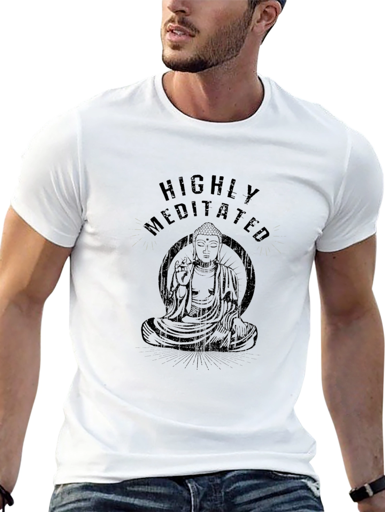 Highly Meditated Graphic Tee - Buddha Black T-Shirt