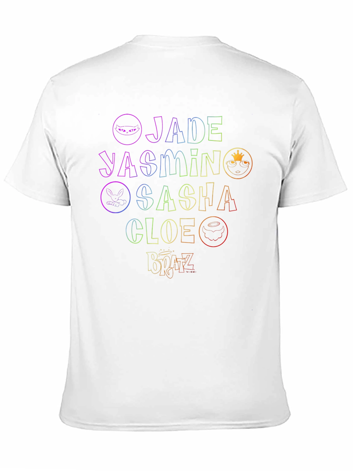 Bratz Names Rainbow Outline Black T-Shirt