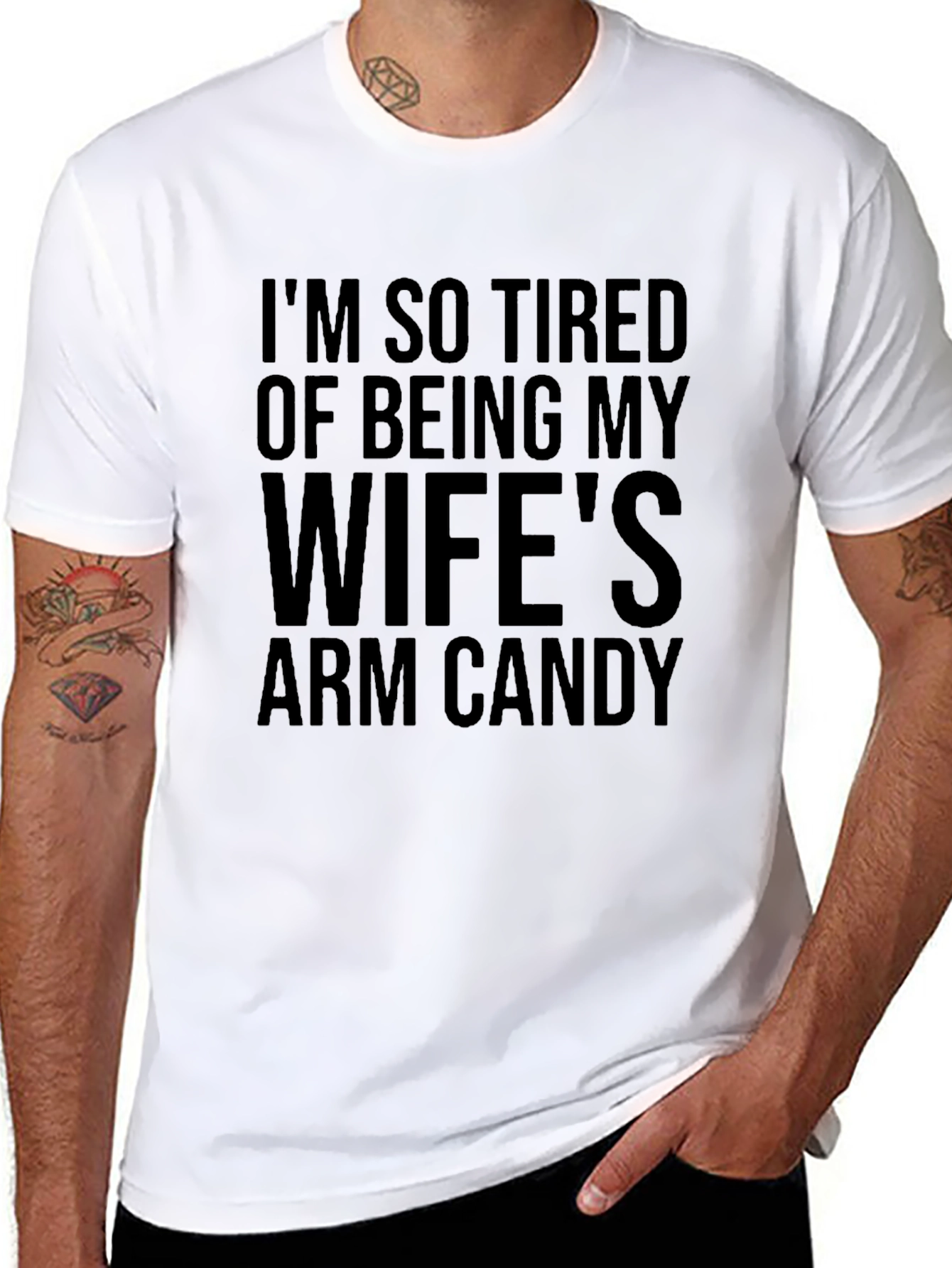 Funny Wifes Arm Candy Graphic T-Shirt