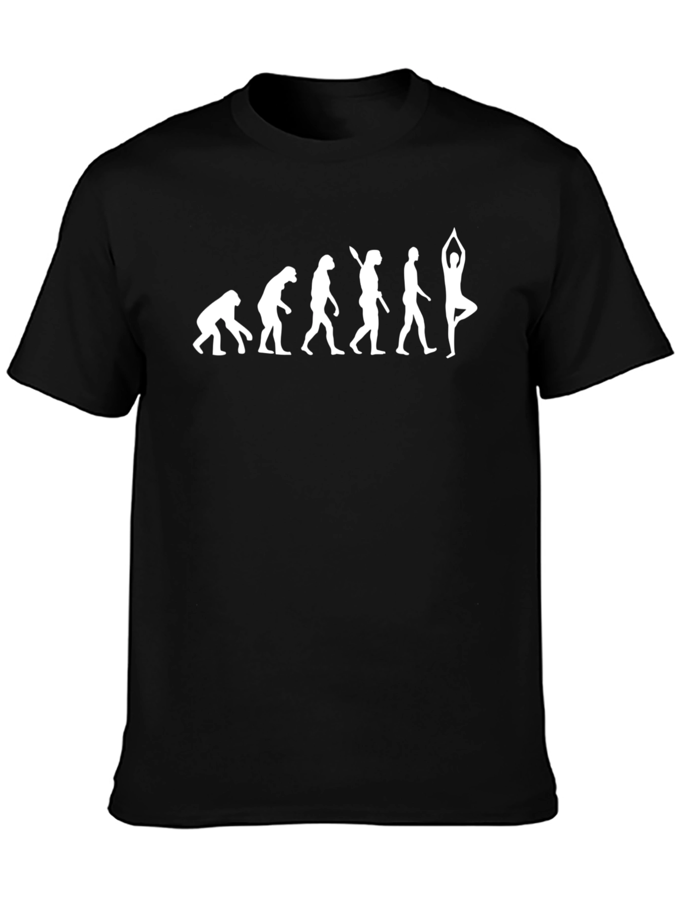 Yoga Evolution Graphic Tee - Black Cotton T-Shirt