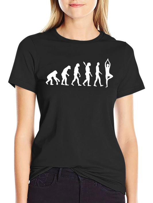 Yoga Evolution Graphic Tee - Black Cotton T-Shirt