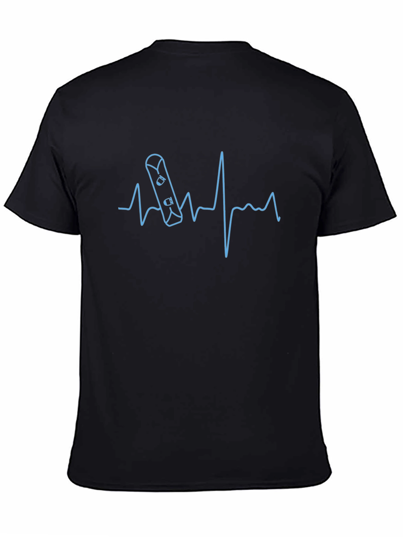 Skateboard Heartbeat Graphic Tee - Black