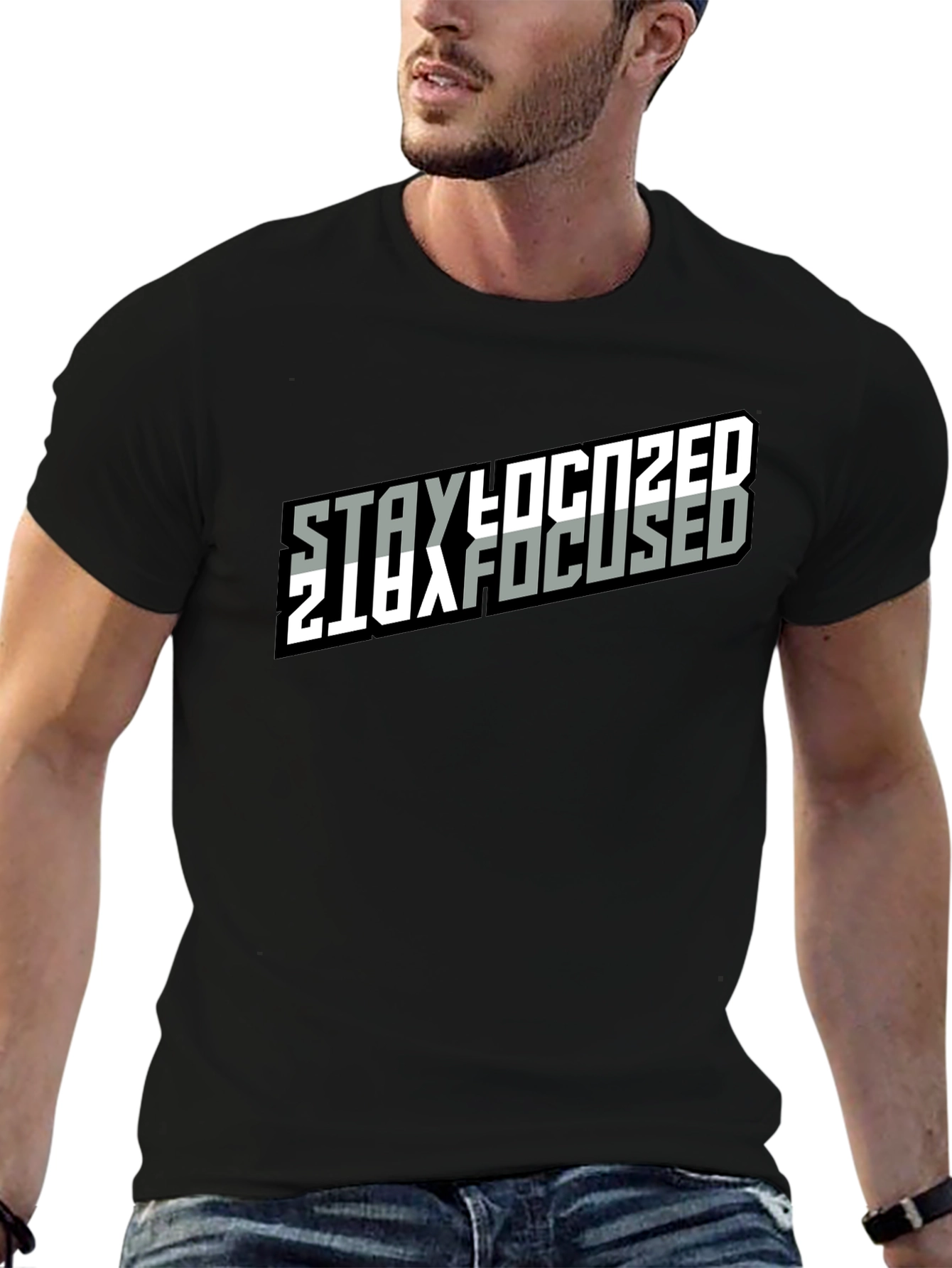 Stay Focused Black T-Shirt