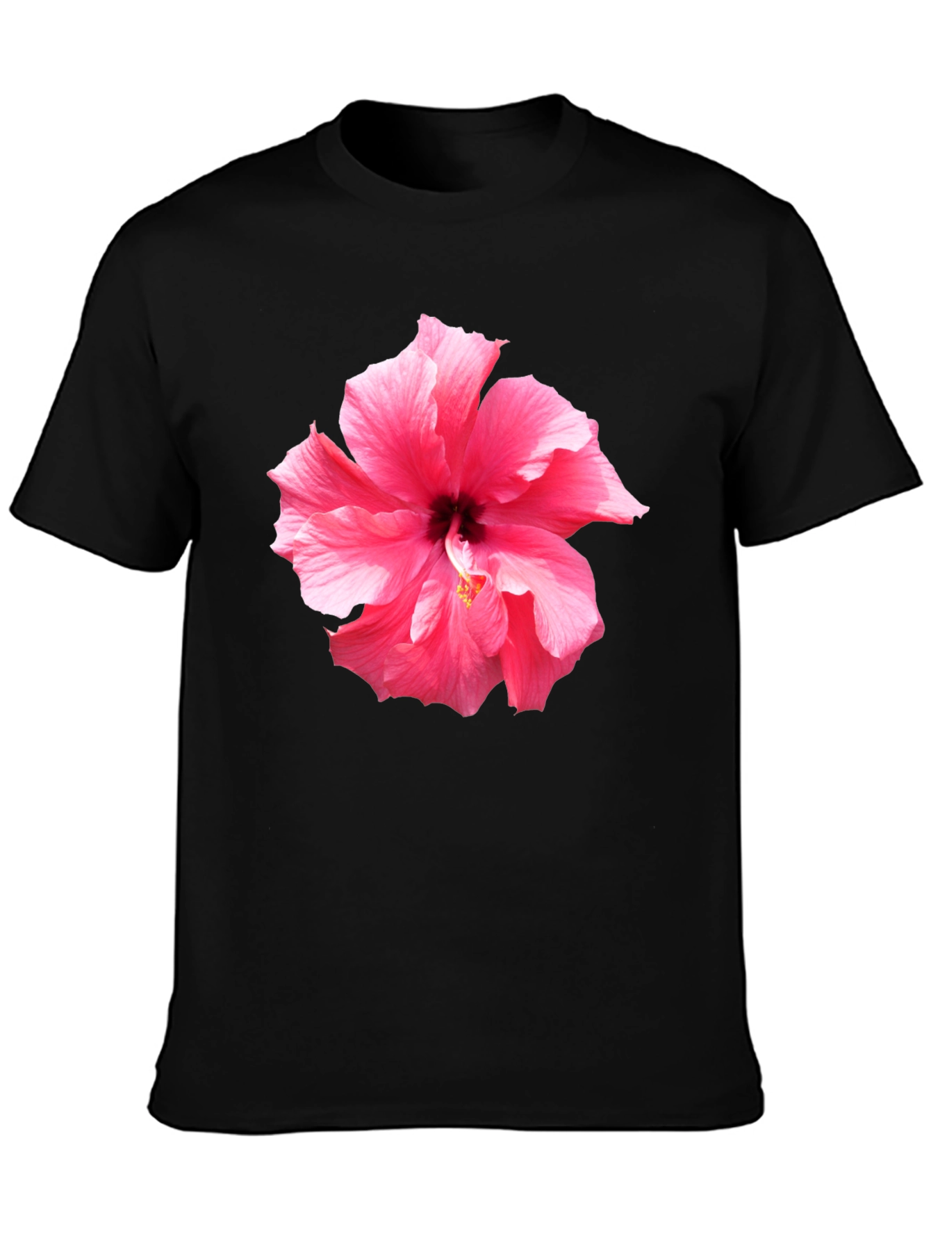 Pink Hibiscus Flower Graphic T-Shirt