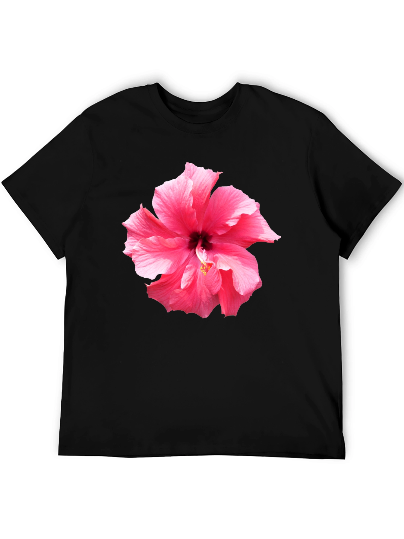Pink Hibiscus Flower Graphic T-Shirt