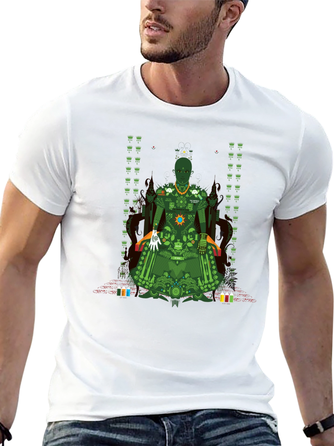 Unique Graphic T-Shirt - Green Print