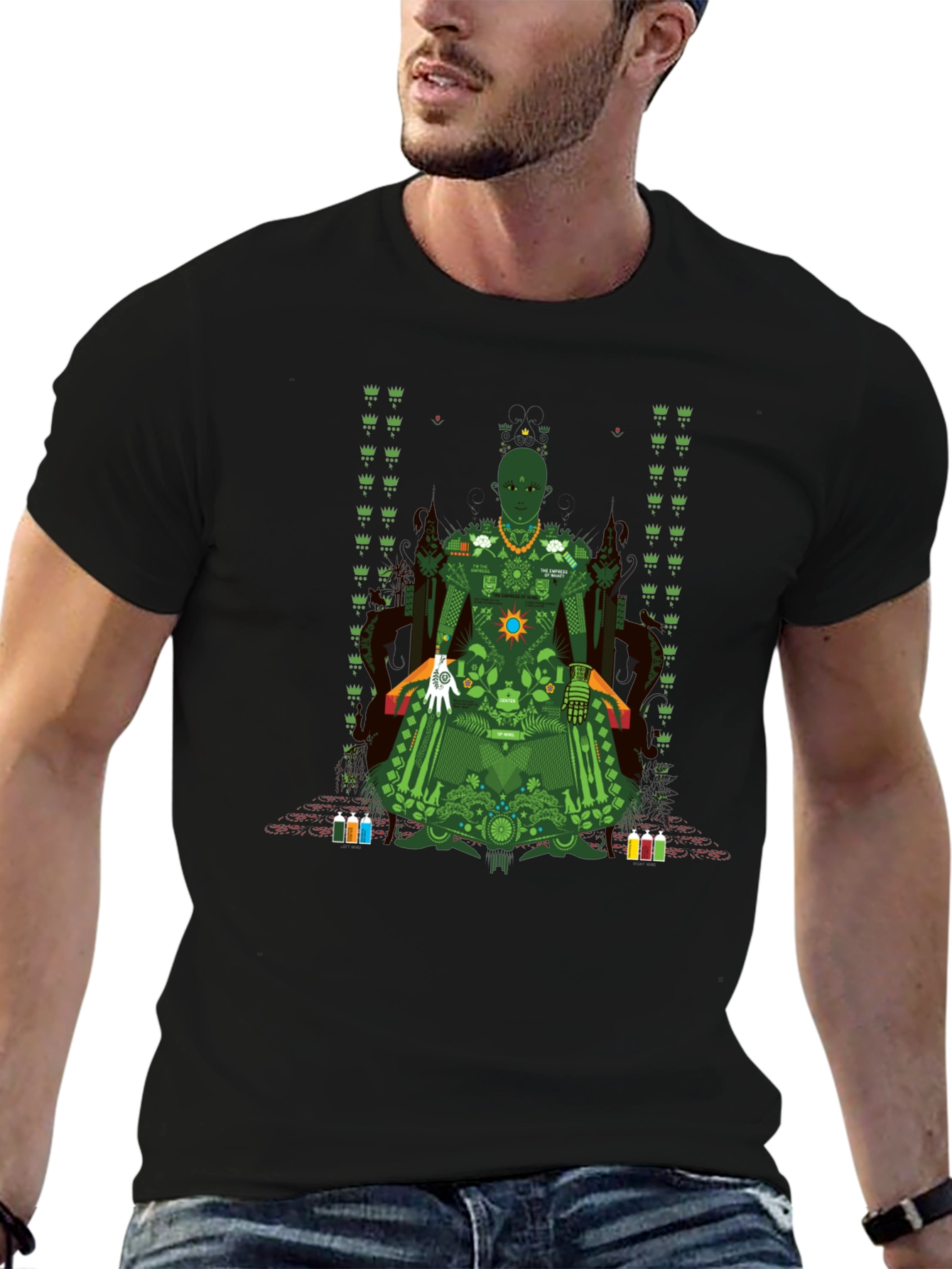 Unique Graphic T-Shirt - Green Print