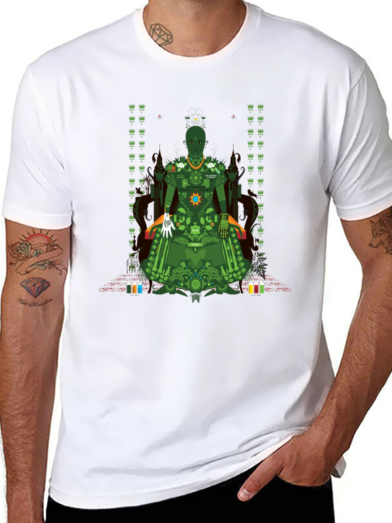 Unique Graphic T-Shirt - Green Print