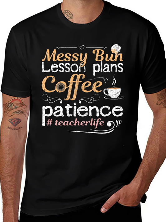 Messy Bun Teacher Life Graphic Tee