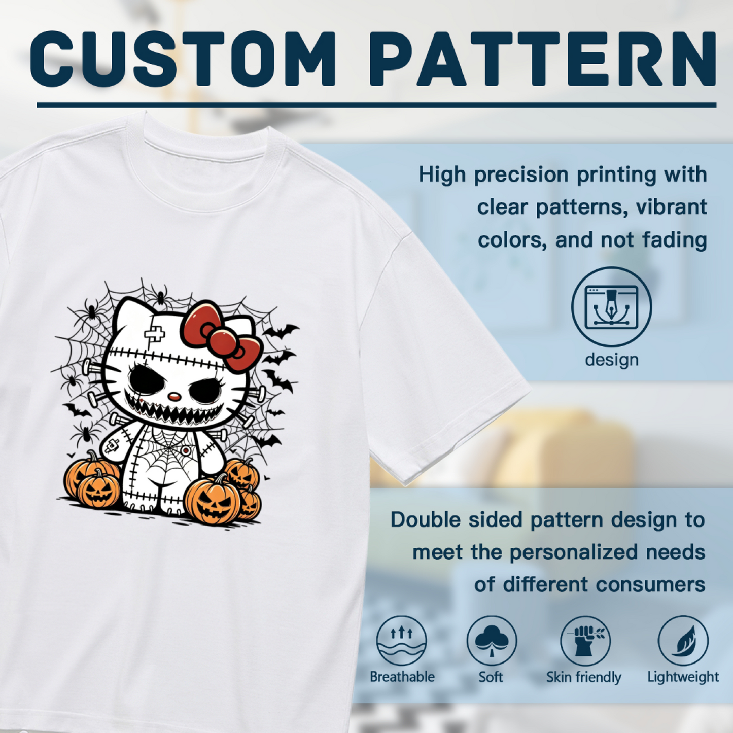 Spooky Zombie Hello Kitty Halloween Vibe Plus Size Tee
