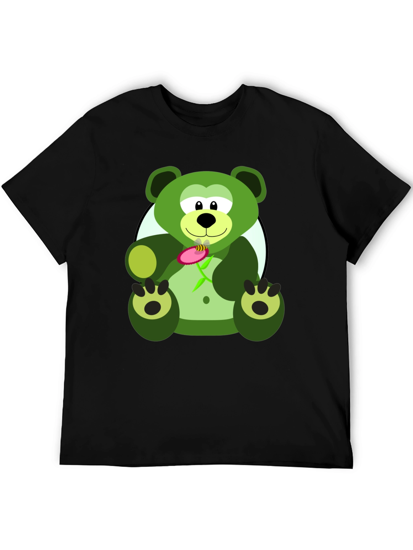Green Bear Graphic Tee - Mens Black T-Shirt