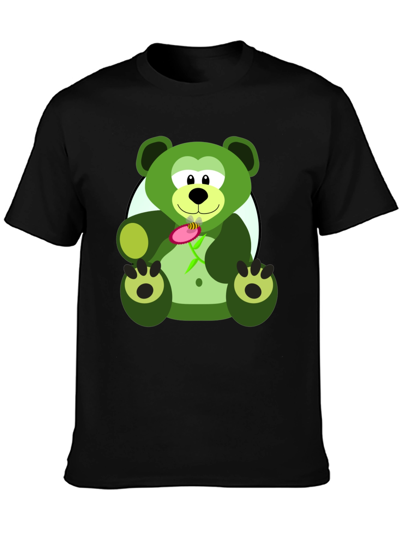 Green Bear Graphic Tee - Mens Black T-Shirt