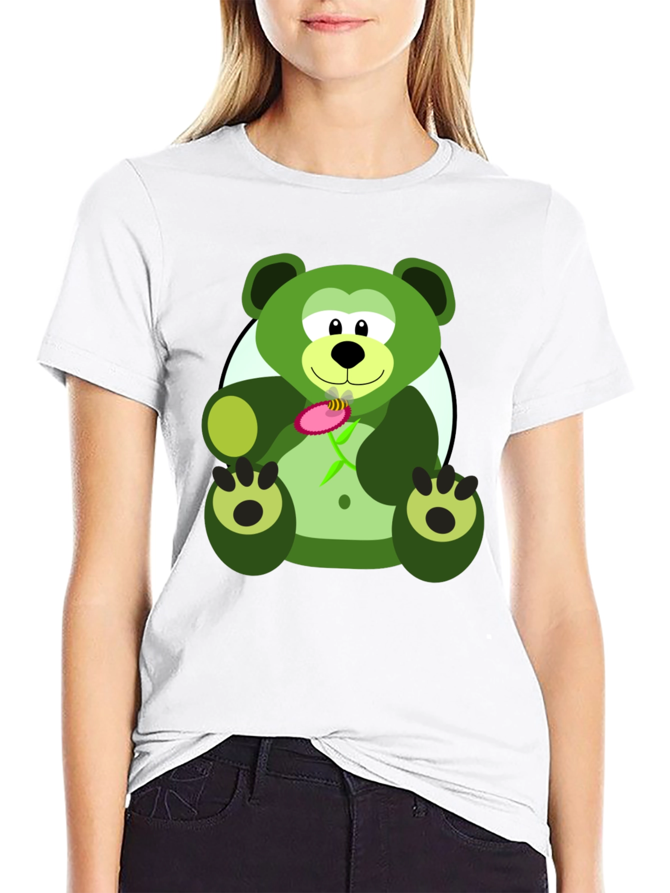 Green Bear Graphic Tee - Mens Black T-Shirt