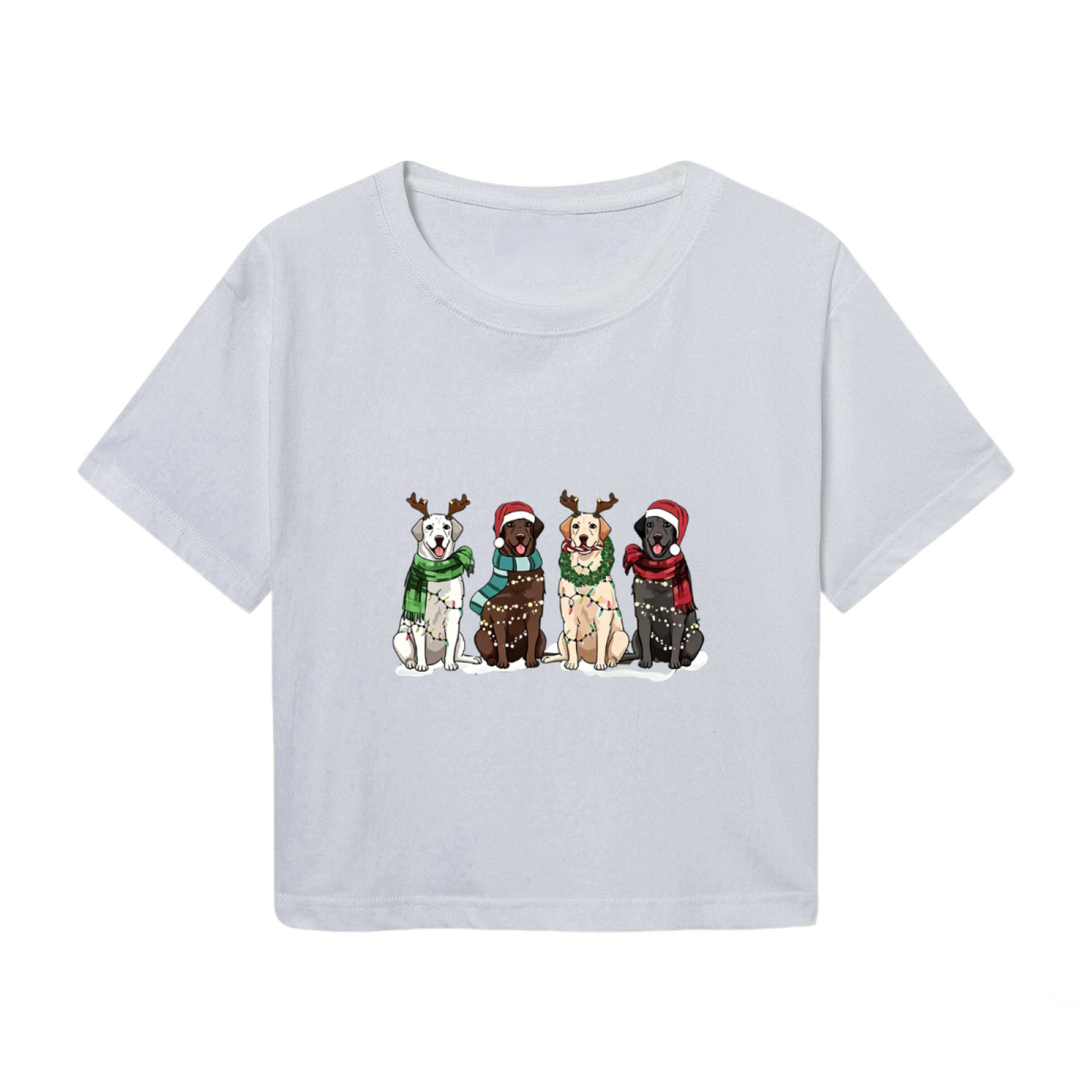 Festive Labrador Christmas Puppies Crop Top