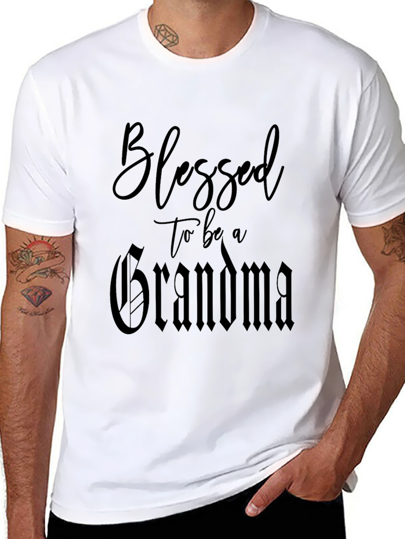 Blessed to be a Grandma Black T-Shirt