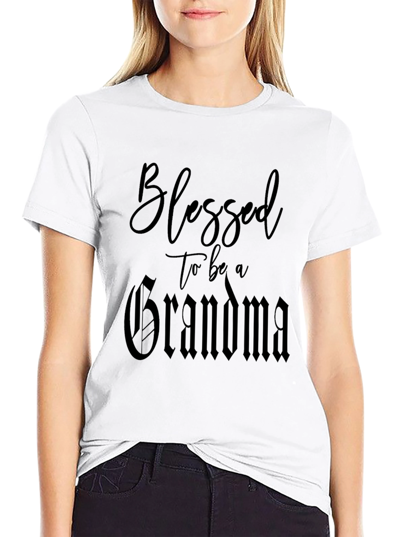 Blessed to be a Grandma Black T-Shirt