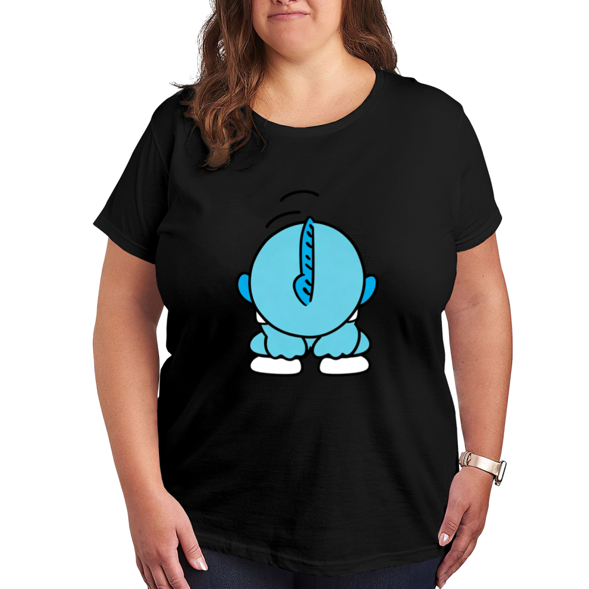 Funny Back?View Smurf Cute Novelty Plus Size Women T?Shirt