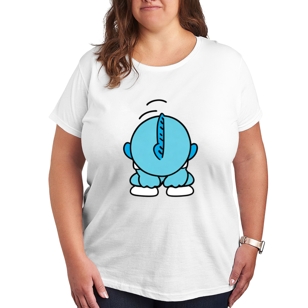 Funny Back?View Smurf Cute Novelty Plus Size Women T?Shirt