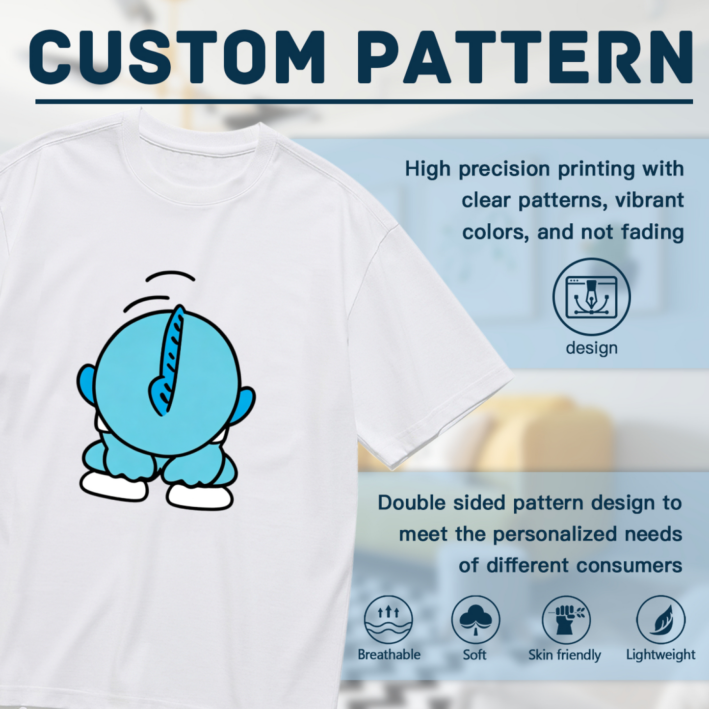 Funny Back?View Smurf Cute Novelty Plus Size Women T?Shirt
