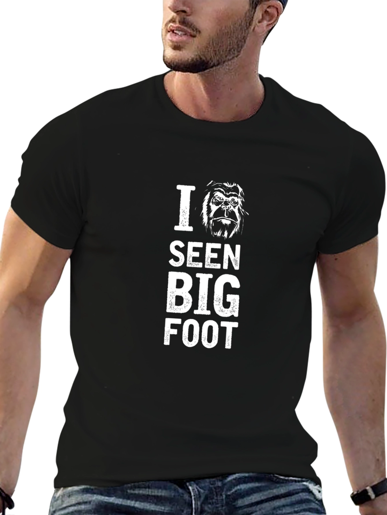 I Seen Bigfoot Black Graphic Tee