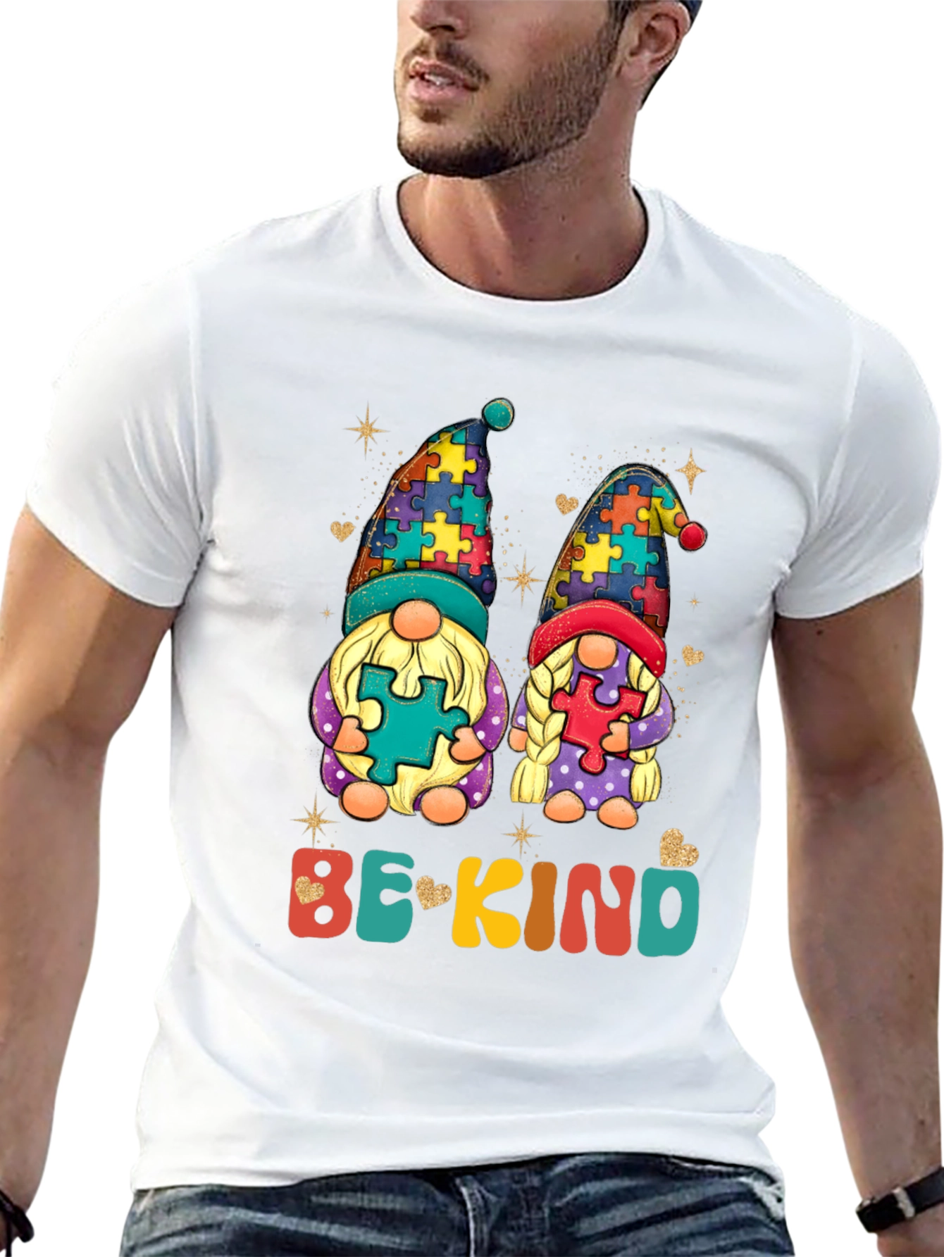 Be Kind Autism Awareness Gnome T-Shirt