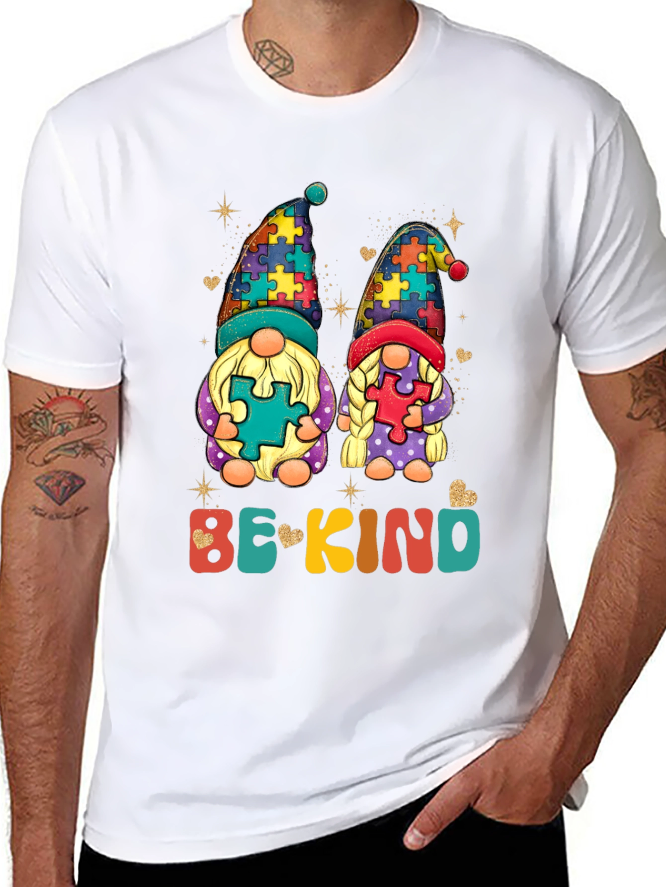 Be Kind Autism Awareness Gnome T-Shirt