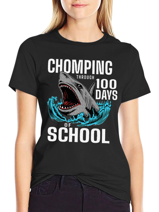 Chomping Through 100 Days of School Shark T-Shirt
