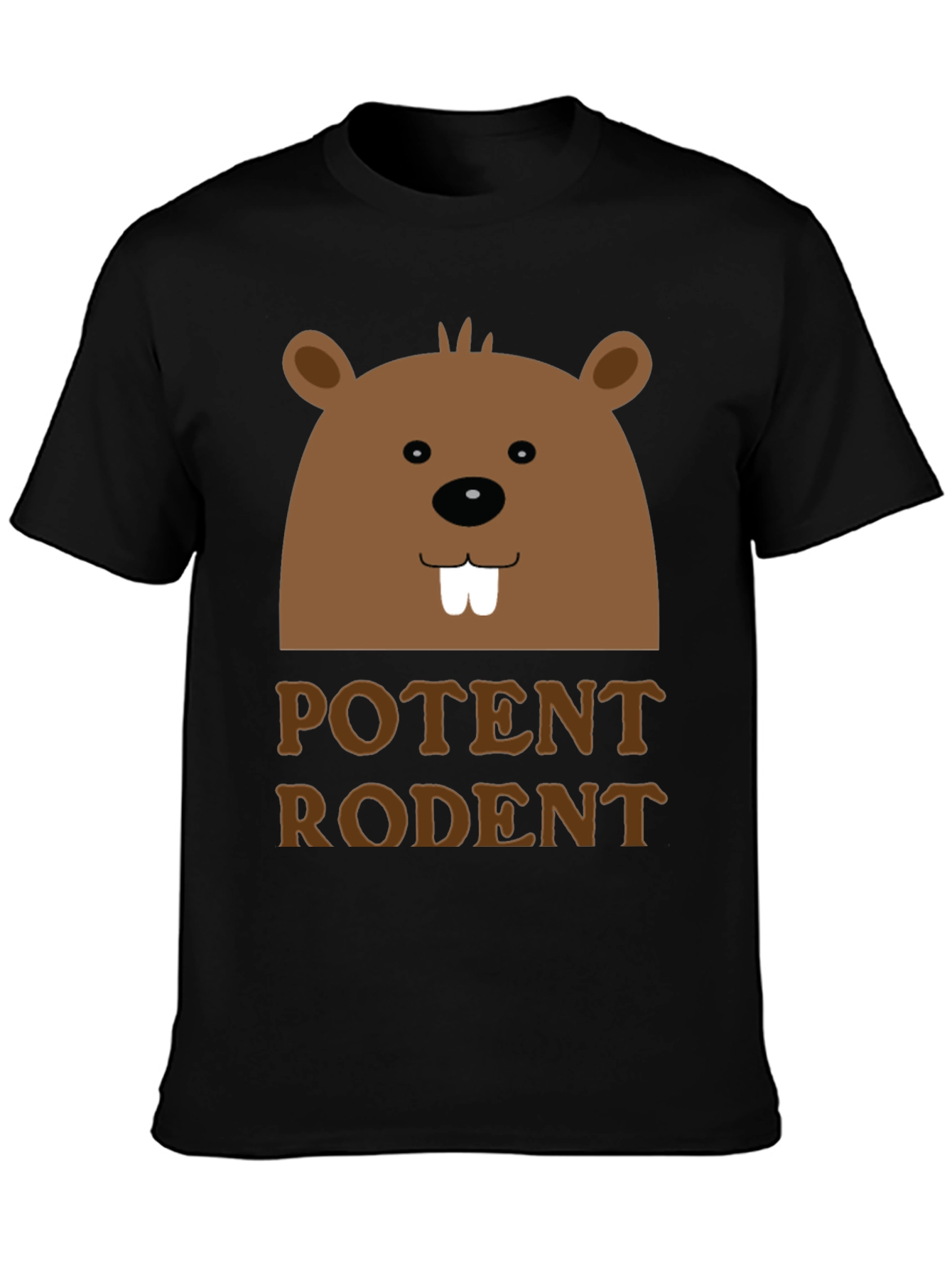 Potent Rodent Graphic T-Shirt Funny Beaver Design