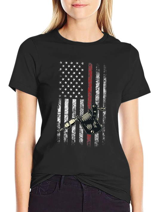 Tattoo Artist American Flag T-Shirt
