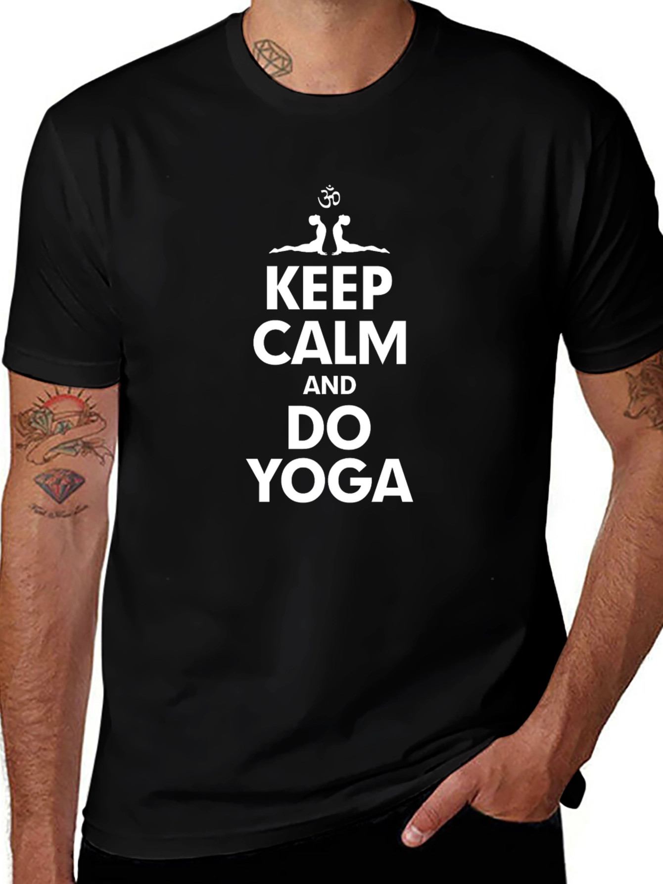 Keep Calm & Do Yoga Black Graphic T-Shirt