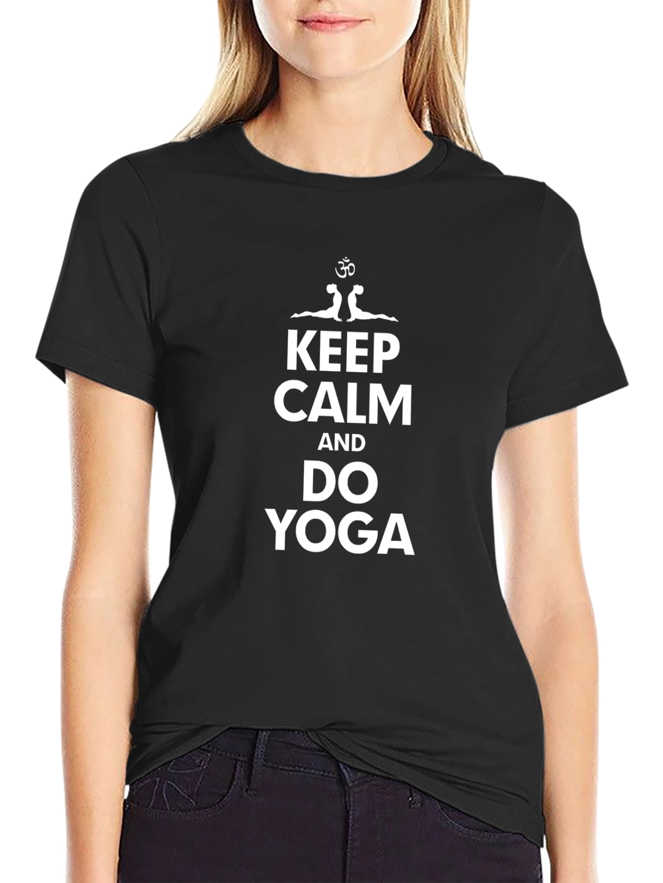Keep Calm & Do Yoga Black Graphic T-Shirt