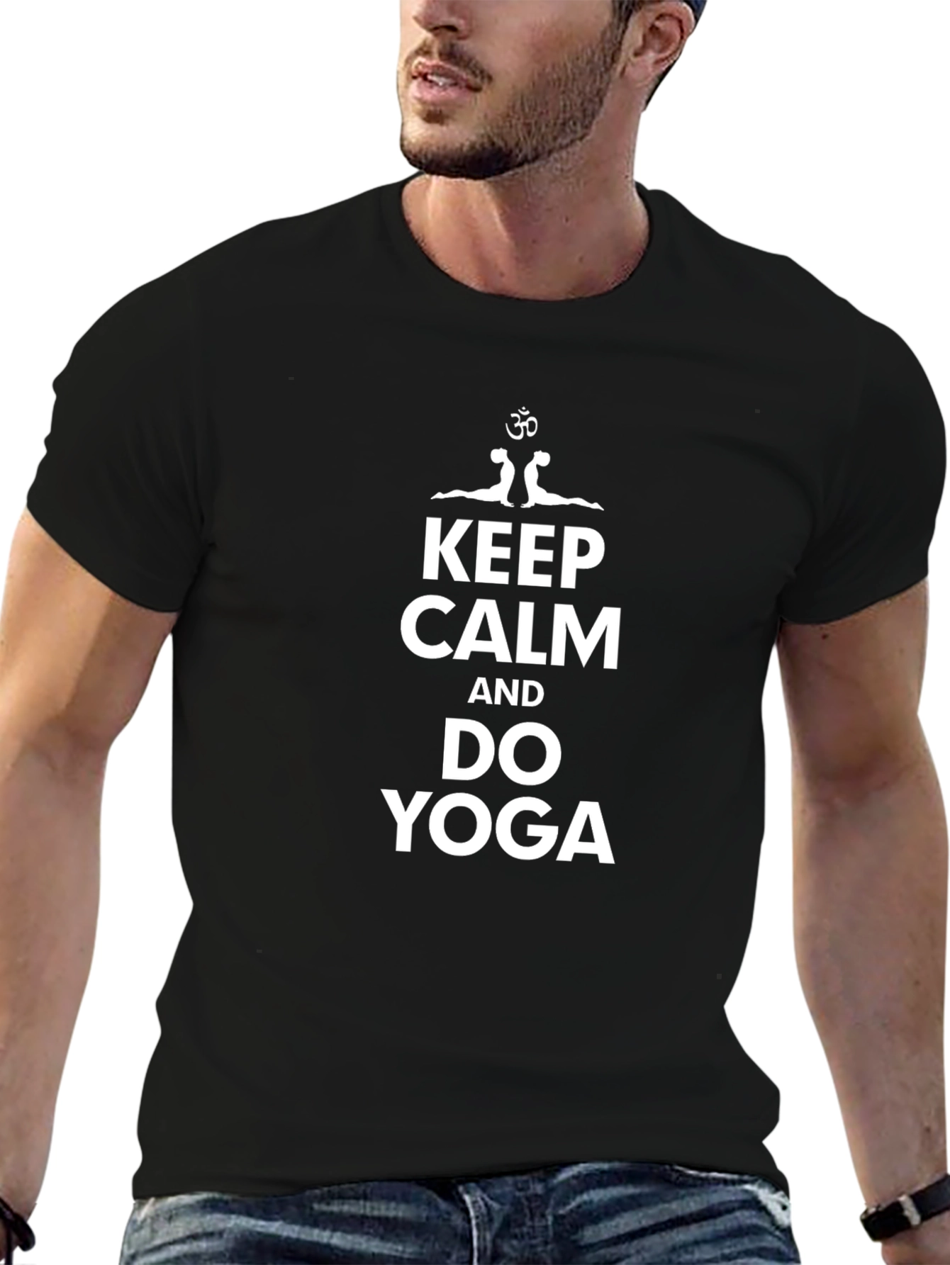 Keep Calm & Do Yoga Black Graphic T-Shirt
